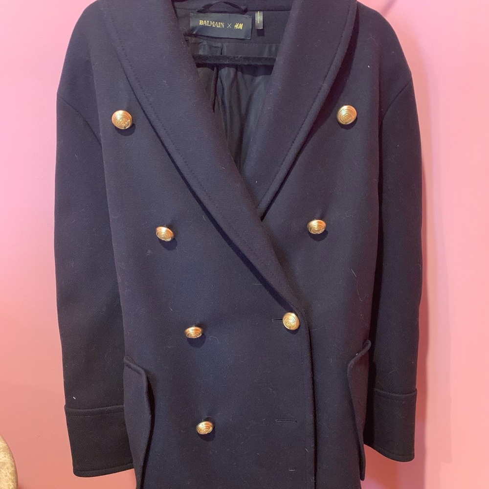 Balmain x h&m collab- RARE- black with gold buttons